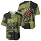 761st Tank Battalion Original Black Panthers Baseball Jersey Come Out Fighting - Sherman Tank Military - Distressed Scratch