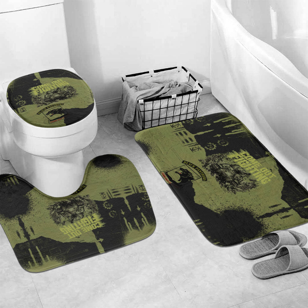 761st Tank Battalion Original Black Panthers Bathroom Set Come Out Fighting - Sherman Tank Military - Distressed Scratch