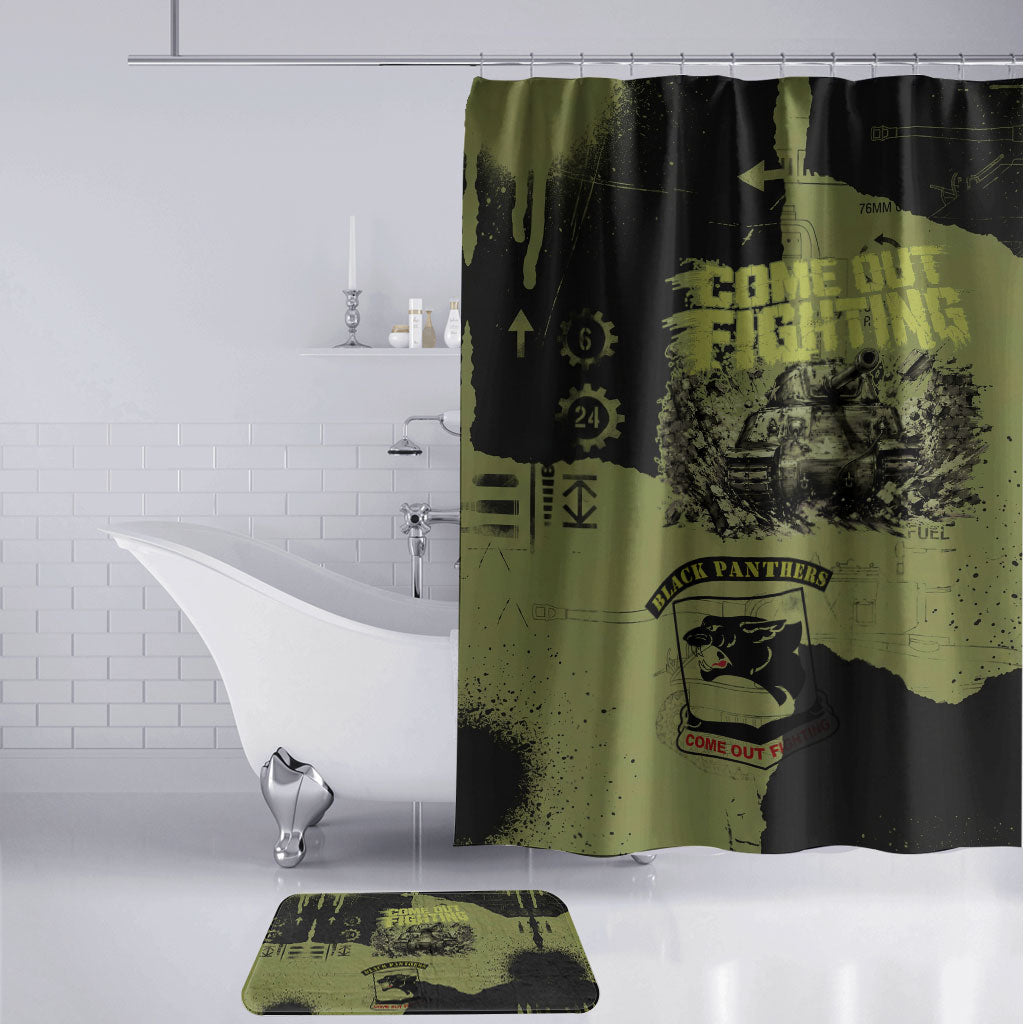 761st Tank Battalion Original Black Panthers Bathroom Set Come Out Fighting - Sherman Tank Military - Distressed Scratch