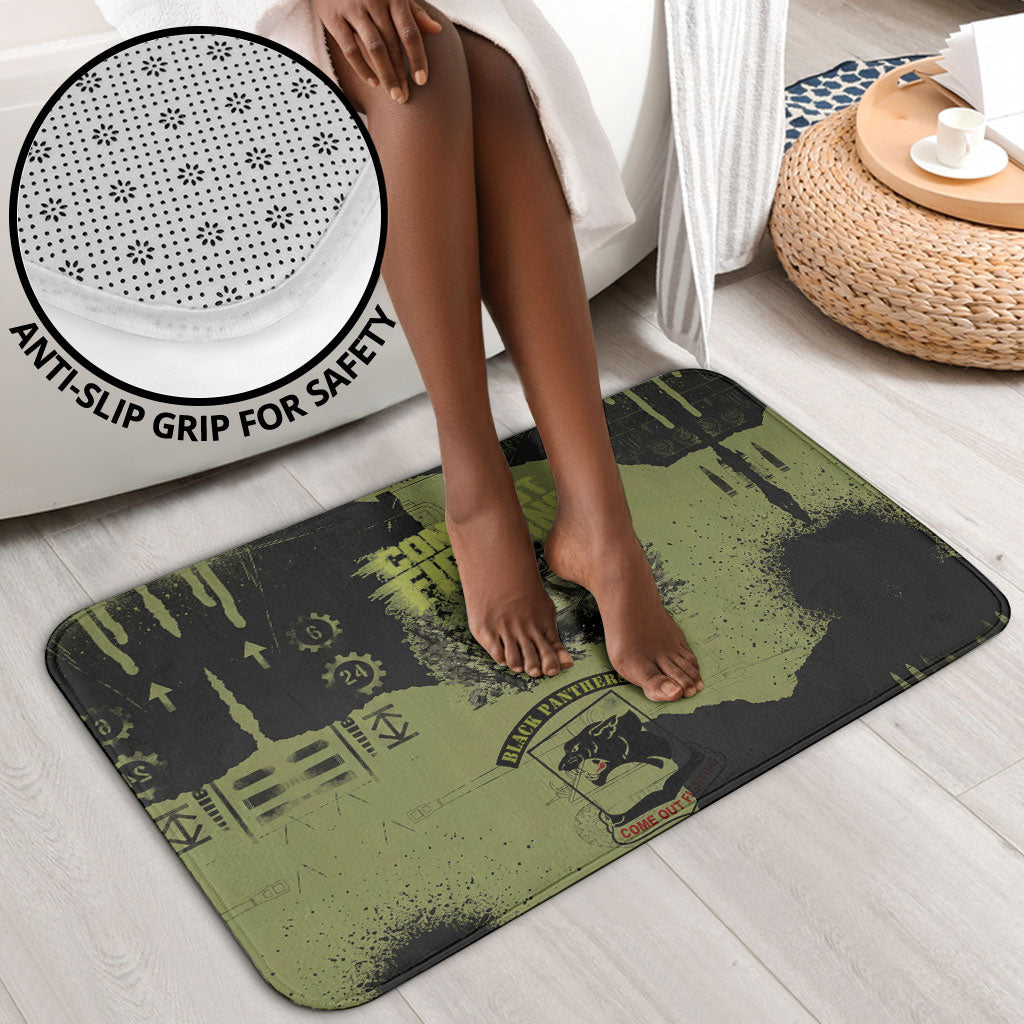 761st Tank Battalion Original Black Panthers Bathroom Set Come Out Fighting - Sherman Tank Military - Distressed Scratch