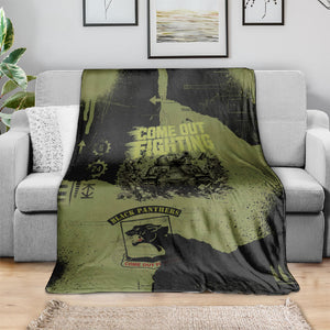 761st Tank Battalion Original Black Panthers Blanket Come Out Fighting - Sherman Tank Military - Distressed Scratch