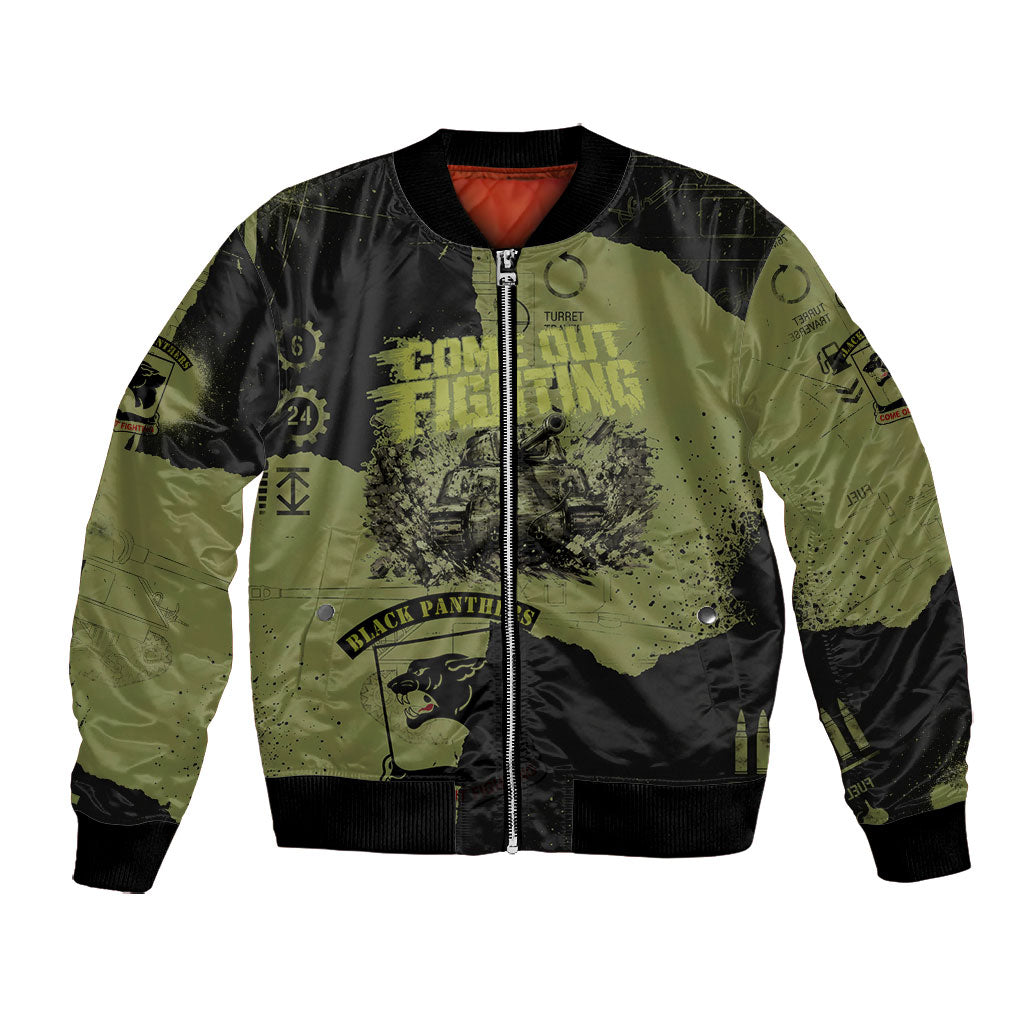761st Tank Battalion Original Black Panthers Bomber Jacket Come Out Fighting - Sherman Tank Military - Distressed Scratch