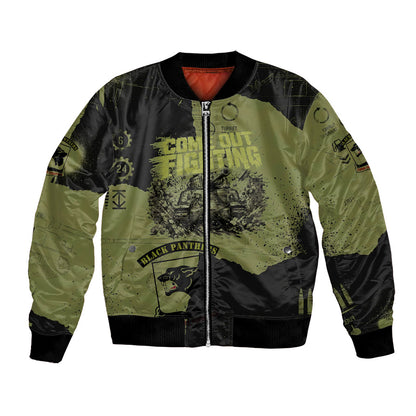 761st Tank Battalion Original Black Panthers Bomber Jacket Come Out Fighting - Sherman Tank Military - Distressed Scratch