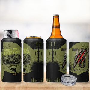 761st Tank Battalion Original Black Panthers 4 in 1 Can Cooler Tumbler Come Out Fighting - Sherman Tank Military - Distressed Scratch