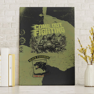 761st Tank Battalion Original Black Panthers Canvas Wall Art Come Out Fighting - Sherman Tank Military - Distressed Scratch