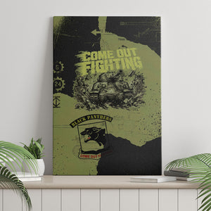 761st Tank Battalion Original Black Panthers Canvas Wall Art Come Out Fighting - Sherman Tank Military - Distressed Scratch