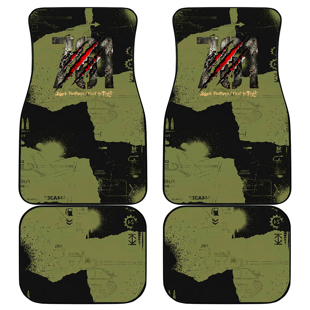 761st Tank Battalion Original Black Panthers Car Mats Come Out Fighting - Sherman Tank Military - Distressed Scratch