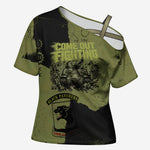 761st Tank Battalion Original Black Panthers Cross Shoulder Shirt Come Out Fighting - Sherman Tank Military - Distressed Scratch