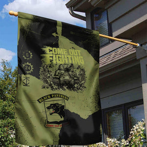 761st Tank Battalion Original Black Panthers Garden Flag Come Out Fighting - Sherman Tank Military - Distressed Scratch