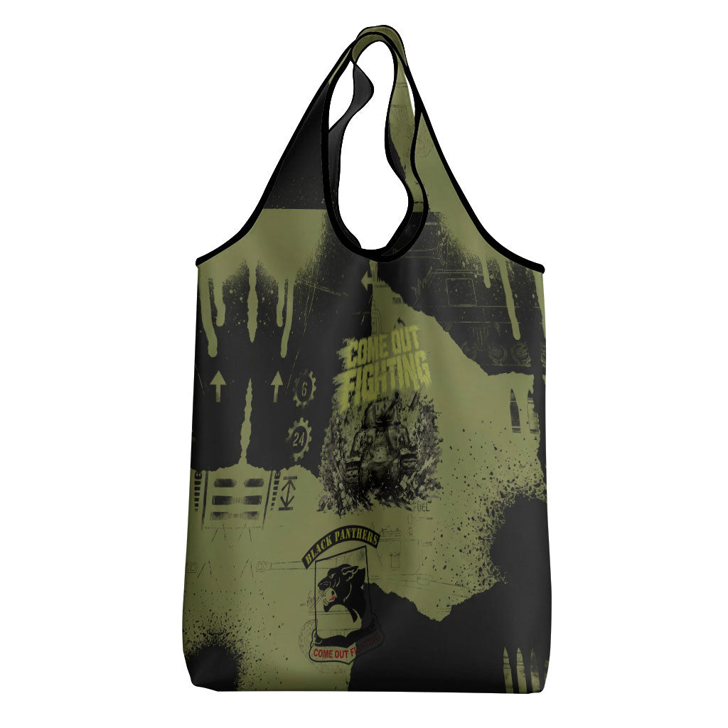 761st Tank Battalion Original Black Panthers Grocery Bag Come Out Fighting - Sherman Tank Military - Distressed Scratch