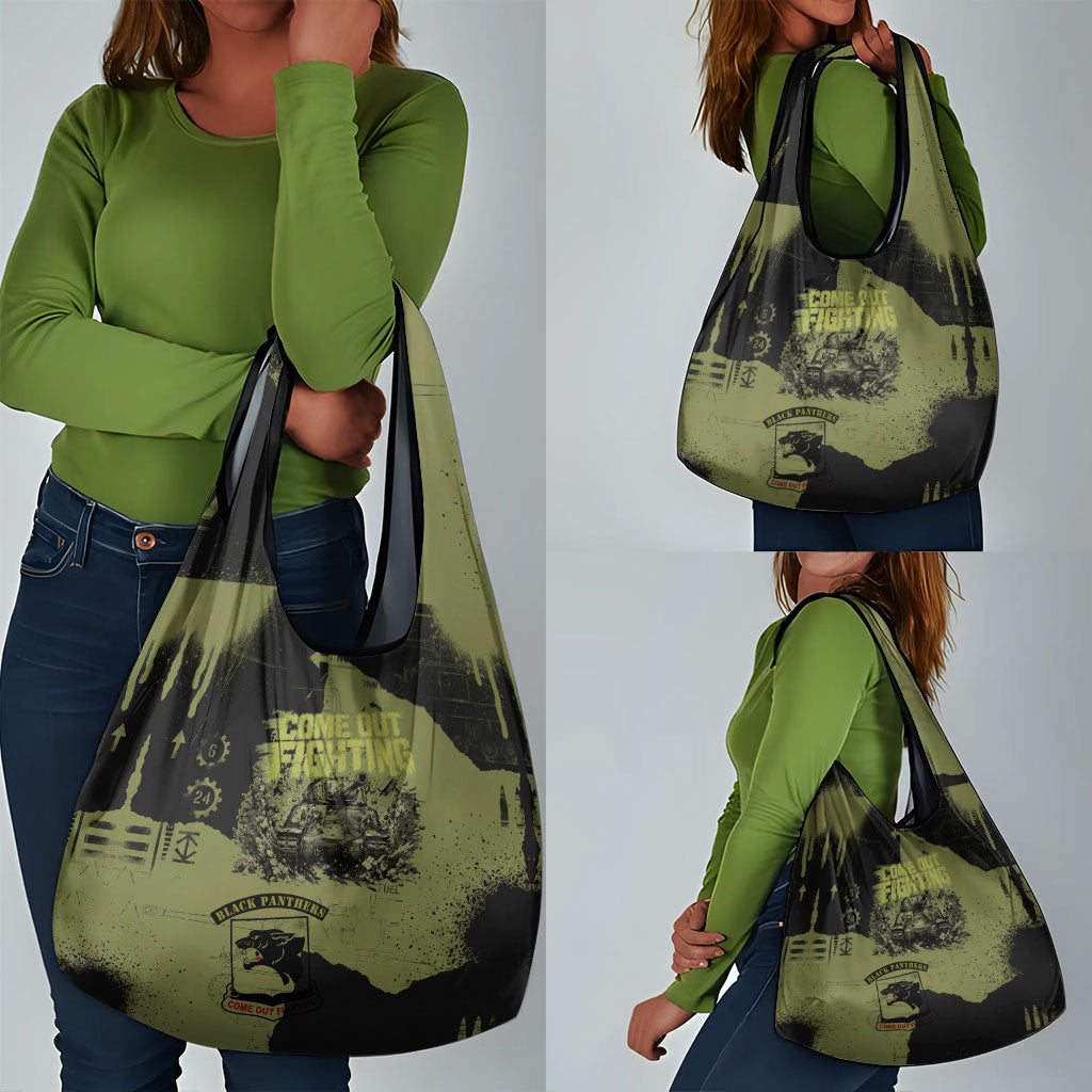 761st Tank Battalion Original Black Panthers Grocery Bag Come Out Fighting - Sherman Tank Military - Distressed Scratch