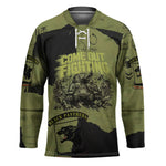 761st Tank Battalion Original Black Panthers Hockey Jersey Come Out Fighting - Sherman Tank Military - Distressed Scratch