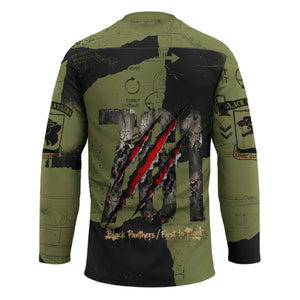 761st Tank Battalion Original Black Panthers Hockey Jersey Come Out Fighting - Sherman Tank Military - Distressed Scratch