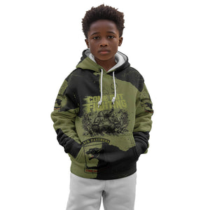 761st Tank Battalion Original Black Panthers Kid Hoodie Come Out Fighting - Sherman Tank Military - Distressed Scratch
