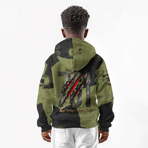 761st Tank Battalion Original Black Panthers Kid Hoodie Come Out Fighting - Sherman Tank Military - Distressed Scratch