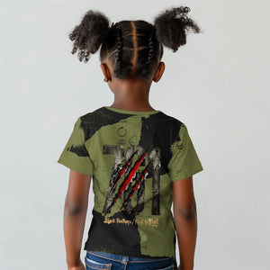 761st Tank Battalion Original Black Panthers Kid T shirt Come Out Fighting - Sherman Tank Military - Distressed Scratch