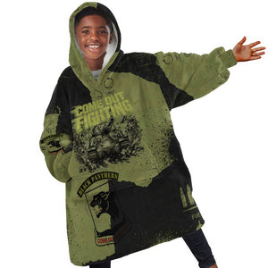 761st Tank Battalion Original Black Panthers Kid Wearable Blanket Hoodie Come Out Fighting - Sherman Tank Military - Distressed Scratch