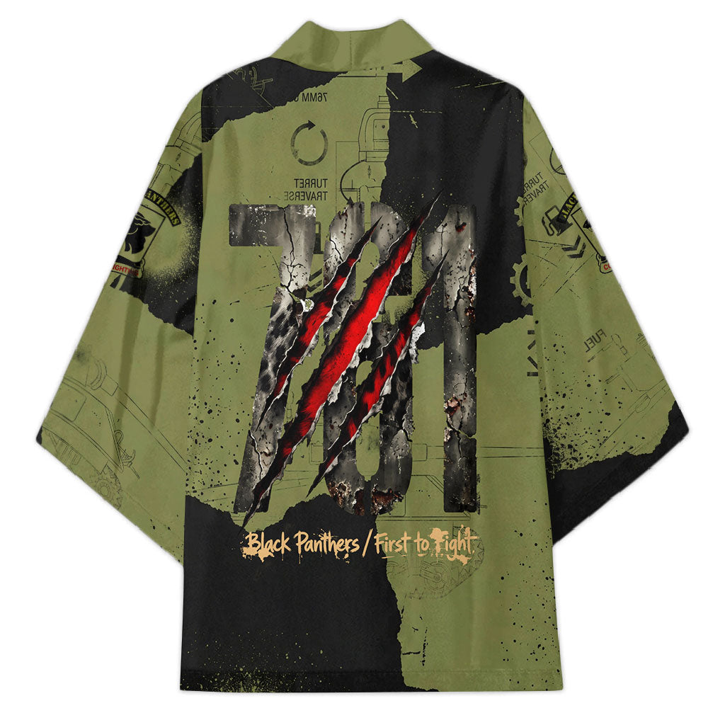 761st Tank Battalion Original Black Panthers Kimono Come Out Fighting - Sherman Tank Military - Distressed Scratch