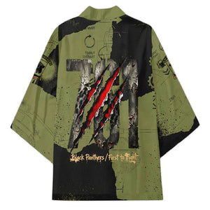 761st Tank Battalion Original Black Panthers Kimono Come Out Fighting - Sherman Tank Military - Distressed Scratch