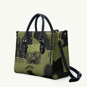 761st Tank Battalion Original Black Panthers Leather Bag Come Out Fighting - Sherman Tank Military - Distressed Scratch