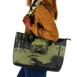 761st Tank Battalion Original Black Panthers Leather Tote Bag Come Out Fighting - Sherman Tank Military - Distressed Scratch