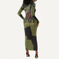 761st Tank Battalion Original Black Panthers Long Sleeve Bodycon Dress Come Out Fighting - Sherman Tank Military - Distressed Scratch