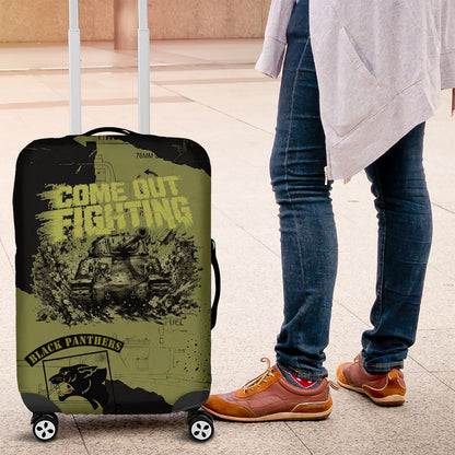 761st Tank Battalion Original Black Panthers Luggage Cover Come Out Fighting - Sherman Tank Military - Distressed Scratch