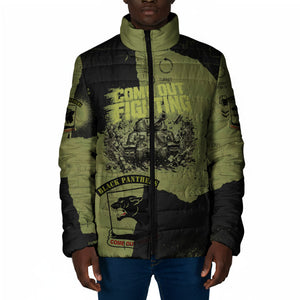 761st Tank Battalion Original Black Panthers Padded Jacket Come Out Fighting - Sherman Tank Military - Distressed Scratch