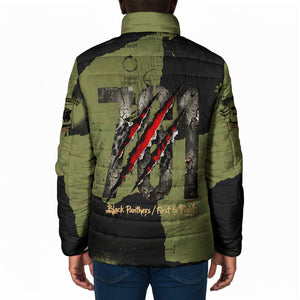 761st Tank Battalion Original Black Panthers Padded Jacket Come Out Fighting - Sherman Tank Military - Distressed Scratch