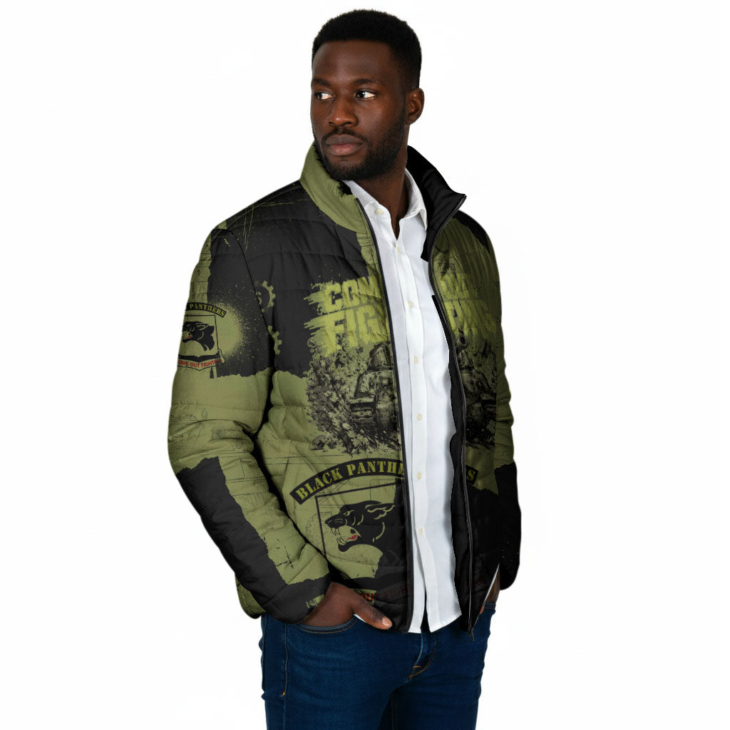 761st Tank Battalion Original Black Panthers Padded Jacket Come Out Fighting - Sherman Tank Military - Distressed Scratch