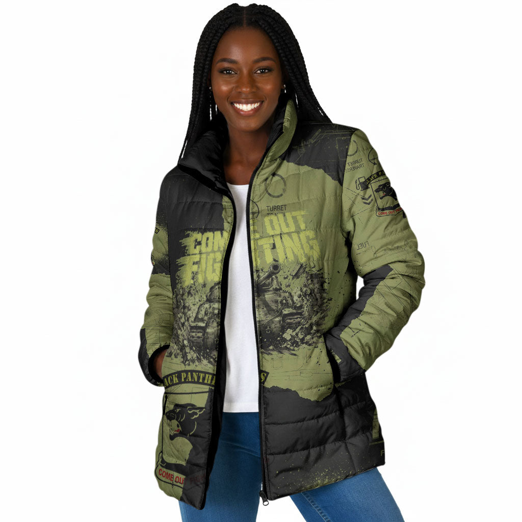 761st Tank Battalion Original Black Panthers Padded Jacket Come Out Fighting - Sherman Tank Military - Distressed Scratch