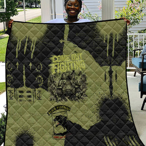 761st Tank Battalion Original Black Panthers Quilt Come Out Fighting - Sherman Tank Military - Distressed Scratch