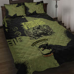 761st Tank Battalion Original Black Panthers Quilt Bed Set Come Out Fighting - Sherman Tank Military - Distressed Scratch
