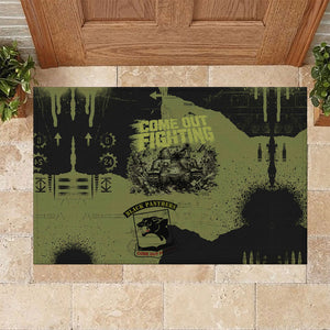 761st Tank Battalion Original Black Panthers Rubber Doormat Come Out Fighting - Sherman Tank Military - Distressed Scratch