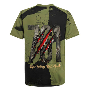 761st Tank Battalion Original Black Panthers Rugby Jersey Come Out Fighting - Sherman Tank Military - Distressed Scratch