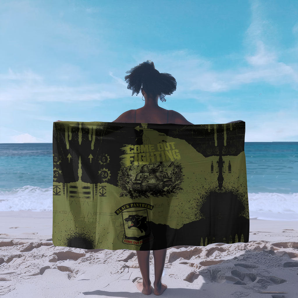 761st Tank Battalion Original Black Panthers Sarong Come Out Fighting - Sherman Tank Military - Distressed Scratch