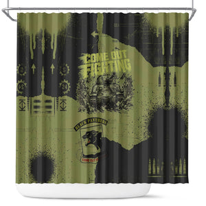 761st Tank Battalion Original Black Panthers Shower Curtain Come Out Fighting - Sherman Tank Military - Distressed Scratch