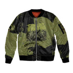 761st Tank Battalion Original Black Panthers Sleeve Zip Bomber Jacket Come Out Fighting - Sherman Tank Military - Distressed Scratch