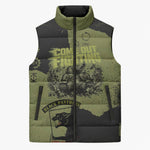 761st Tank Battalion Original Black Panthers Sleeveless Puffer Jacket Come Out Fighting - Sherman Tank Military - Distressed Scratch