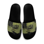 761st Tank Battalion Original Black Panthers Slide Sandals Come Out Fighting - Sherman Tank Military - Distressed Scratch
