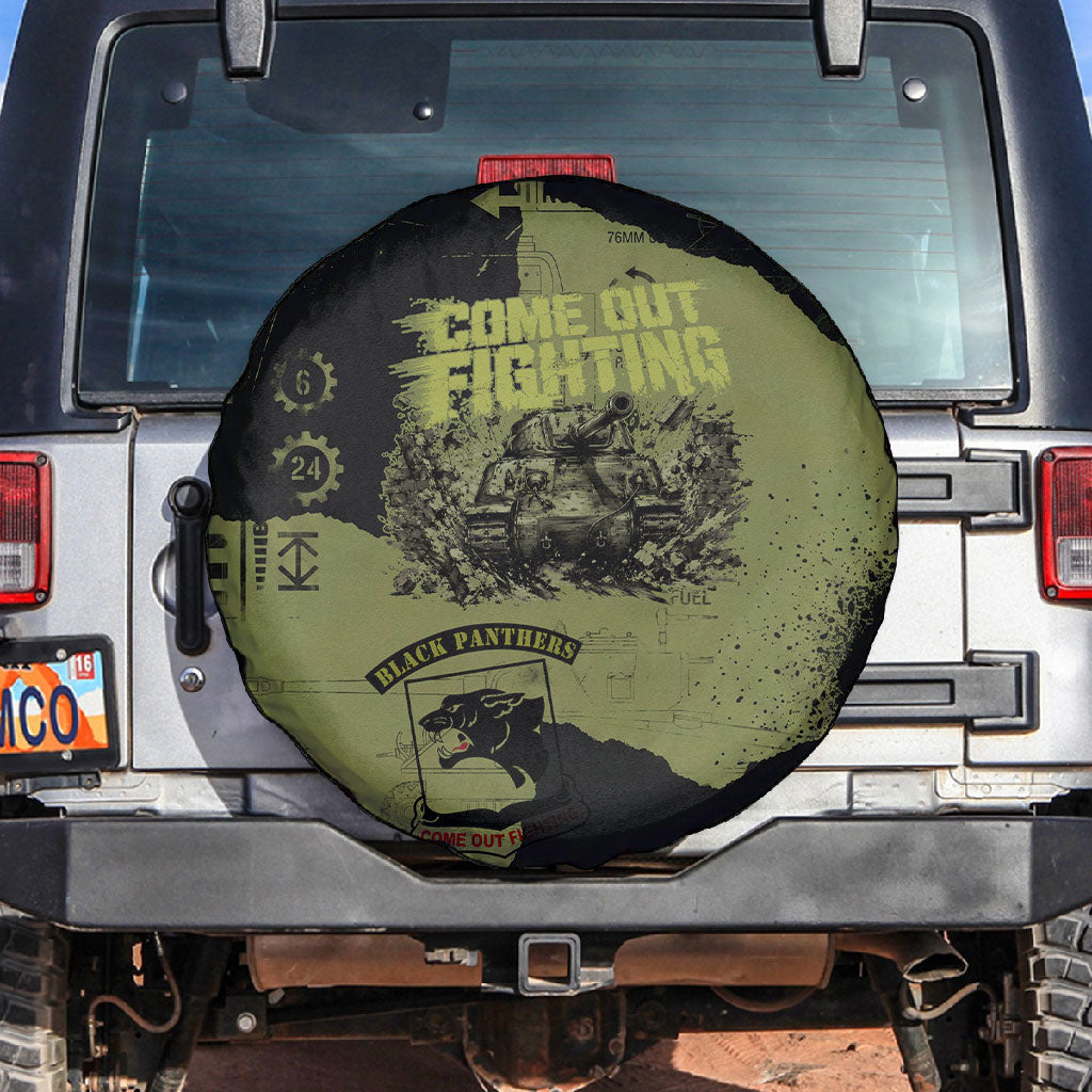 761st Tank Battalion Original Black Panthers Spare Tire Cover Come Out Fighting - Sherman Tank Military - Distressed Scratch