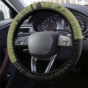 761st Tank Battalion Original Black Panthers Steering Wheel Cover Come Out Fighting - Sherman Tank Military - Distressed Scratch