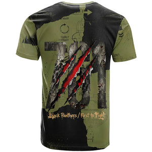 761st Tank Battalion Original Black Panthers T shirt Come Out Fighting - Sherman Tank Military - Distressed Scratch