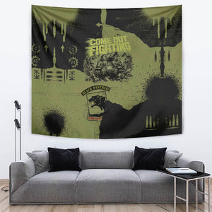 761st Tank Battalion Original Black Panthers Tapestry Come Out Fighting - Sherman Tank Military - Distressed Scratch