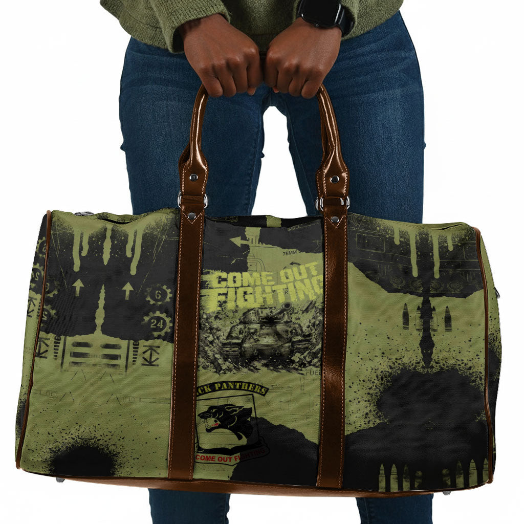 761st Tank Battalion Original Black Panthers Travel Bag Come Out Fighting - Sherman Tank Military - Distressed Scratch