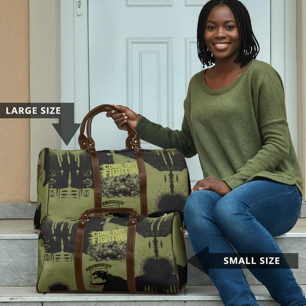 761st Tank Battalion Original Black Panthers Travel Bag Come Out Fighting - Sherman Tank Military - Distressed Scratch