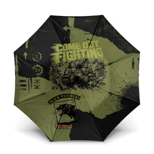 761st Tank Battalion Original Black Panthers Umbrella Come Out Fighting - Sherman Tank Military - Distressed Scratch