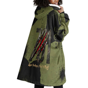 761st Tank Battalion Original Black Panthers Wearable Blanket Hoodie Come Out Fighting - Sherman Tank Military - Distressed Scratch