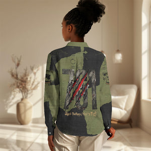 761st Tank Battalion Original Black Panthers Women Casual Shirt Come Out Fighting - Sherman Tank Military - Distressed Scratch
