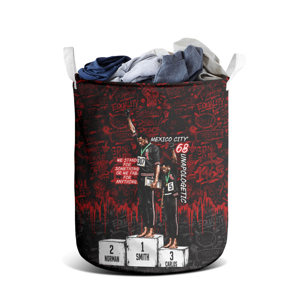 Mexico City 1968 Black Power Salute Laundry Basket Unapologetic Civil Rights History Urban Graffiti Art